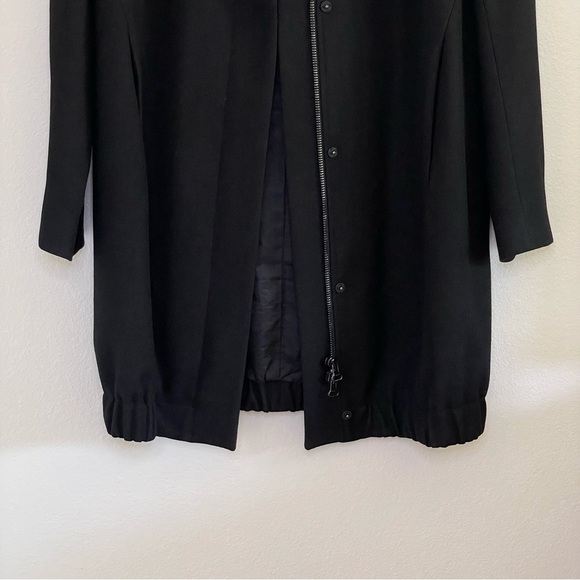Helmut Lang Felted Wool High Neck Coat Black Medium - Picture 8 of 16